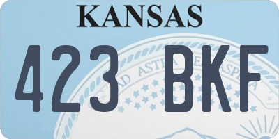 KS license plate 423BKF