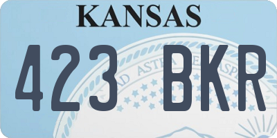 KS license plate 423BKR