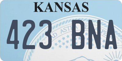 KS license plate 423BNA