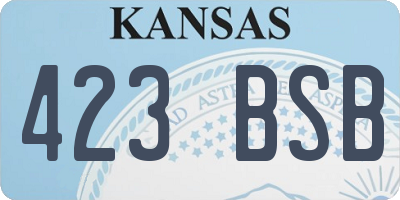 KS license plate 423BSB