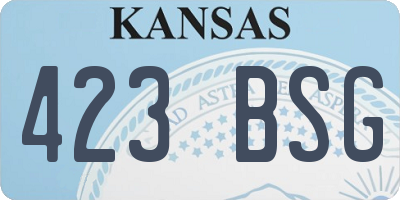 KS license plate 423BSG