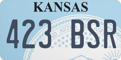 KS license plate 423BSR
