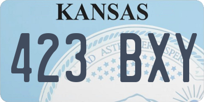 KS license plate 423BXY