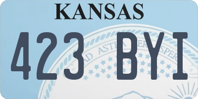 KS license plate 423BYI