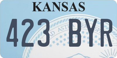 KS license plate 423BYR