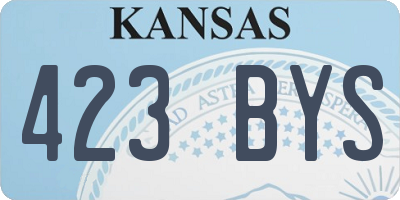 KS license plate 423BYS