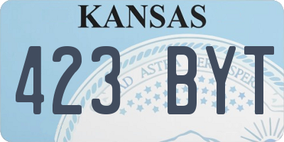 KS license plate 423BYT