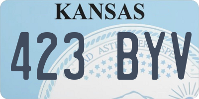 KS license plate 423BYV