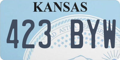 KS license plate 423BYW