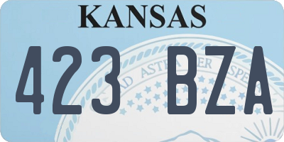 KS license plate 423BZA