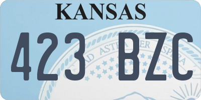 KS license plate 423BZC