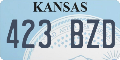 KS license plate 423BZD