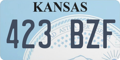 KS license plate 423BZF