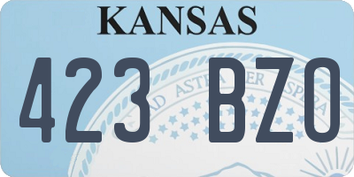 KS license plate 423BZO