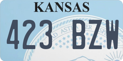KS license plate 423BZW