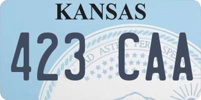 KS license plate 423CAA