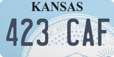 KS license plate 423CAF