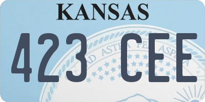 KS license plate 423CEE
