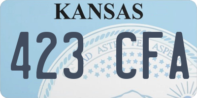 KS license plate 423CFA