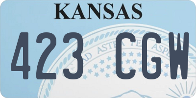 KS license plate 423CGW