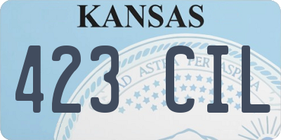 KS license plate 423CIL