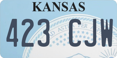 KS license plate 423CJW