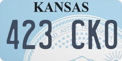 KS license plate 423CKO