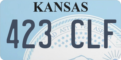 KS license plate 423CLF