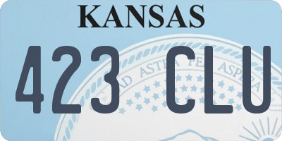 KS license plate 423CLU