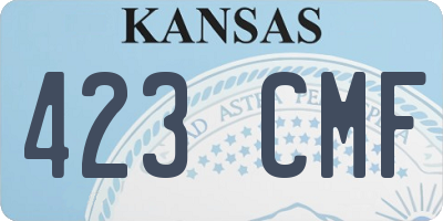 KS license plate 423CMF