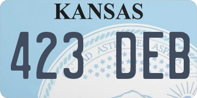 KS license plate 423DEB