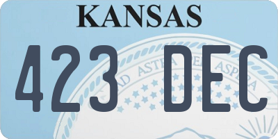 KS license plate 423DEC