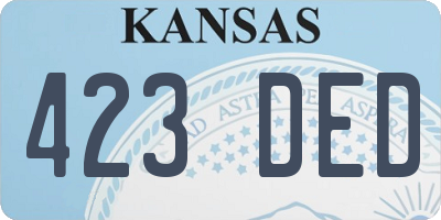 KS license plate 423DED
