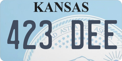 KS license plate 423DEE