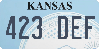 KS license plate 423DEF