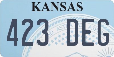 KS license plate 423DEG