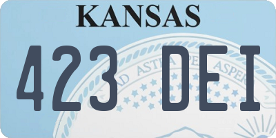 KS license plate 423DEI
