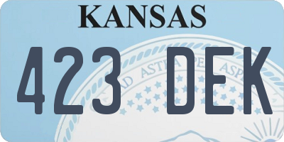 KS license plate 423DEK