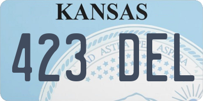 KS license plate 423DEL