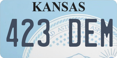 KS license plate 423DEM