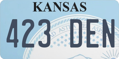 KS license plate 423DEN