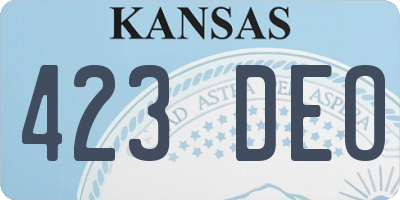 KS license plate 423DEO
