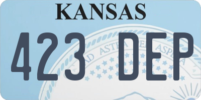 KS license plate 423DEP