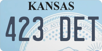 KS license plate 423DET