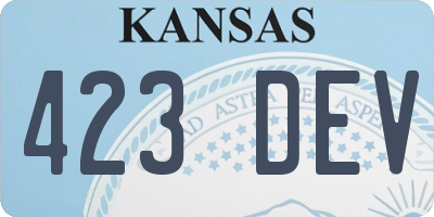 KS license plate 423DEV
