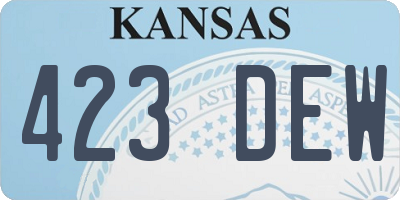 KS license plate 423DEW