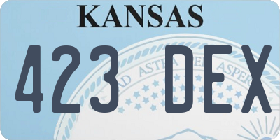 KS license plate 423DEX