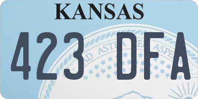 KS license plate 423DFA