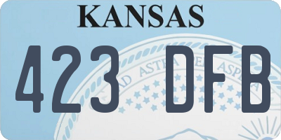 KS license plate 423DFB