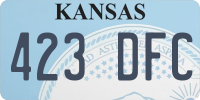 KS license plate 423DFC